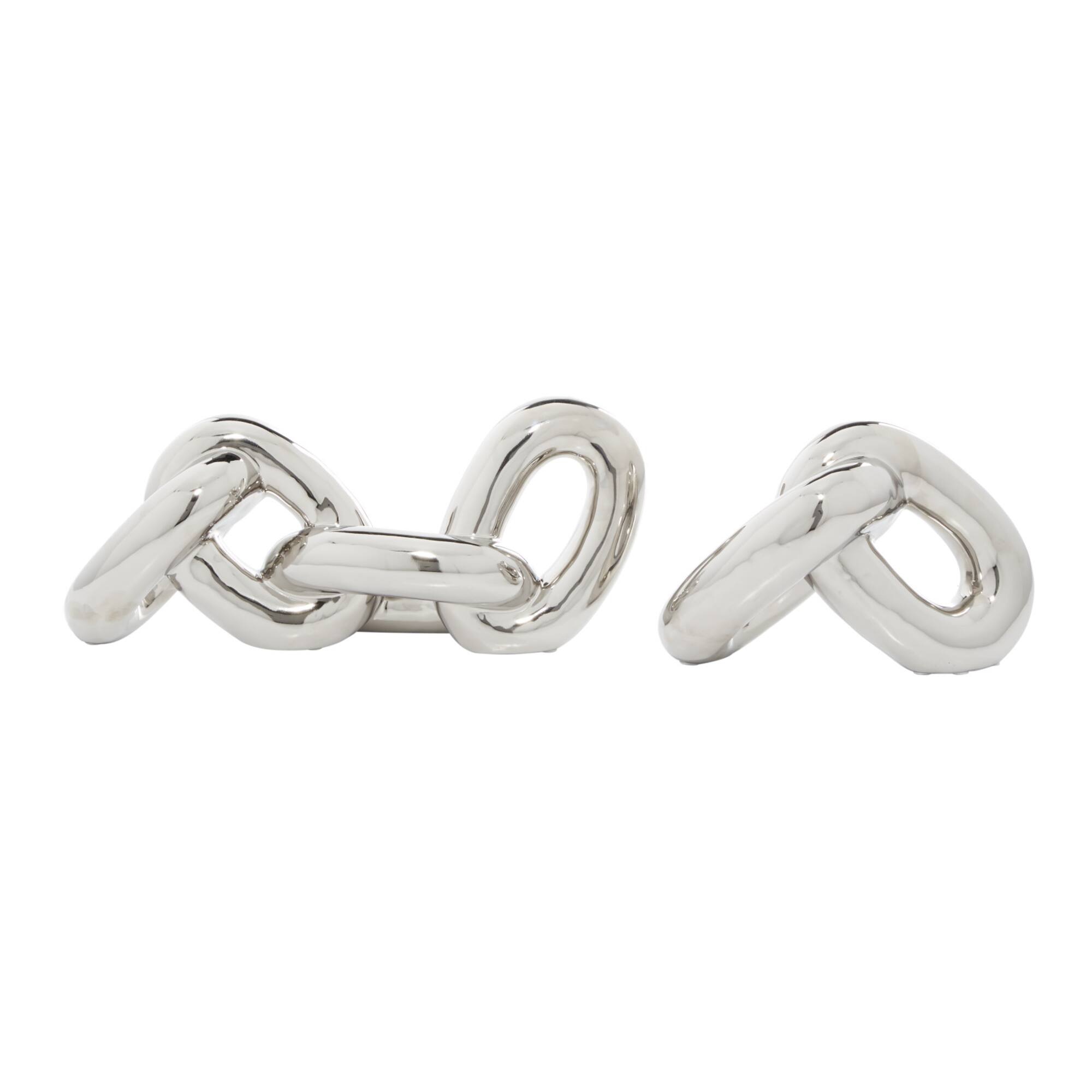 CosmoLiving by Cosmopolitan Silver Chain Sculpture Set